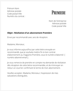 Se désabonner du magazine Première