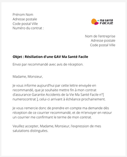 Résilier une GAV Ma Santé Facile