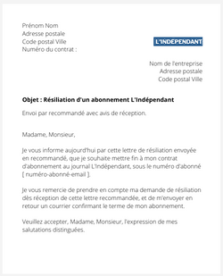 Se désabonner du journal L'Indépendant