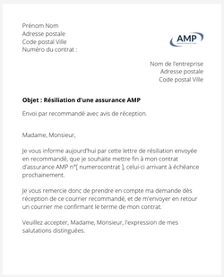 Résiliation d'un contrat AMP