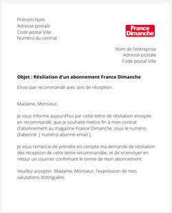 Se désabonner de France Dimanche