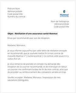 Résilier une assurance santé Matmut