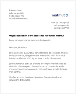 Résilier une assurance habitation Matmut