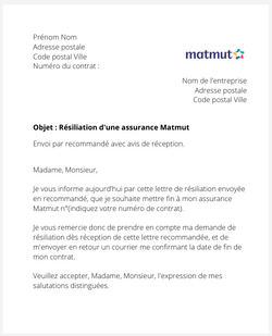 Résilier une assurance Matmut