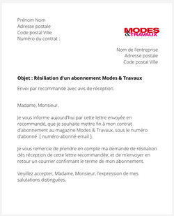 Se désabonner de Modes & Travaux