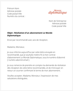 Se désabonner du journal Le Monde Diplomatique