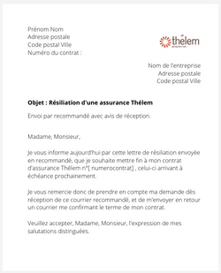 Résiliation d'un contrat Thélem