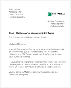 Se désabonner de BNP Paribas Presse