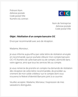 La clôture d'un compte CIC