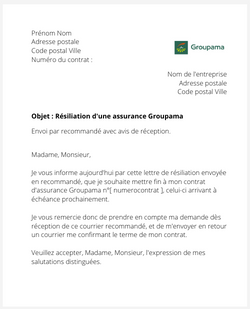 La résiliation d'un contrat Groupama