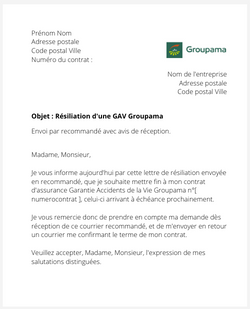 La résiliation d'une GAV Groupama